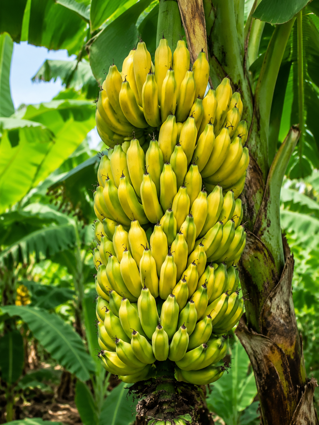 Racimo de plátanos en cultivo